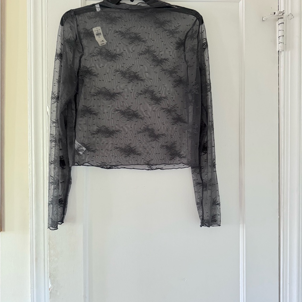 Aerie Sheer Lace Top Witchy Vamp Grunge Whimsigoth - Picture 3 of 9
